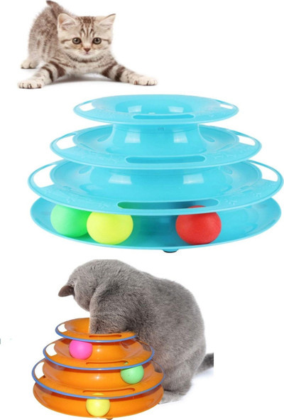 3 Katlı Kedi Oyuncağı, Toplu Kedi Oyun Kulesi, Tower of Tracks 30032019003