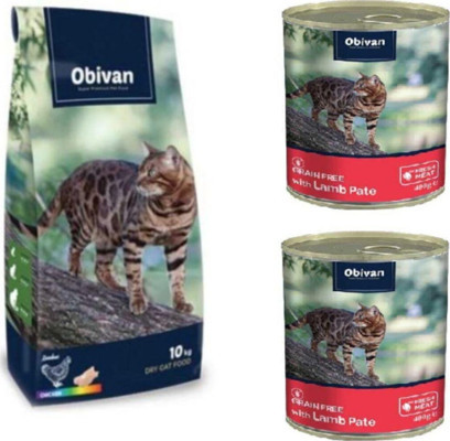 Rainbow Renkli Taneli Tavuklu Kedi Maması 10 Kg 2x400gr Konserve