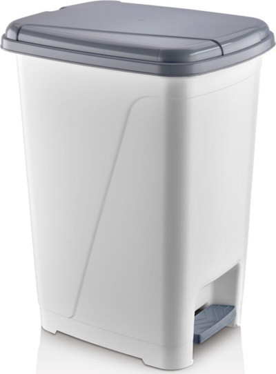 Aslife Pedallı Çöp Kovası 40 Litre Beyaz