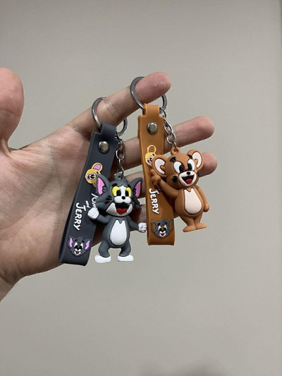 Grandeaccessory Tom Ve Jerry Silikon Çift Anahtarlık - 2'Li