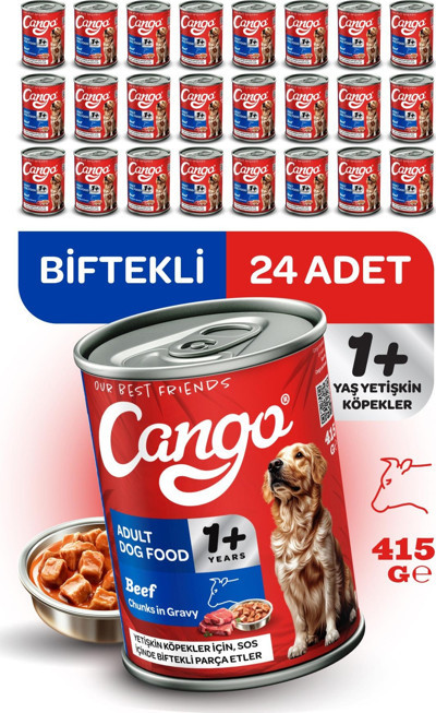 Cango Yaş Yetişkin Köpek Maması Etli 415GR 24Lü