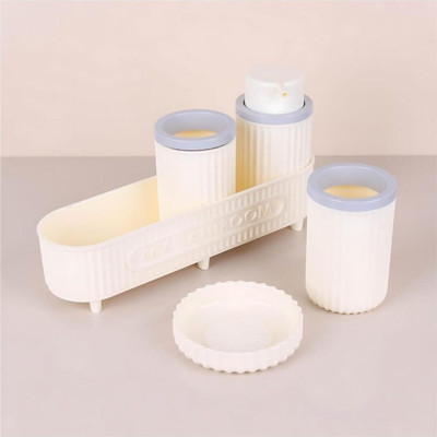 Banyo Seti Sabunluk Deterjanlık Diş Fırçası Set Beyaz 1017157