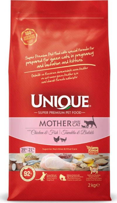 Unique Anne Ve Yavru Kedi Maması Tavuklu&Balıklı 2 Kg