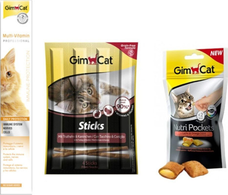 Multi Vitamin Paste 100 gr + Sticks Hindi Etli 20 gr + Nutri Pockets Somonlu 60 gr