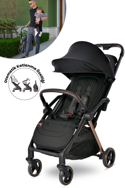 Lorelli Loret Otomatik Katlanan Kabin Boy Bebek Arabası - Black