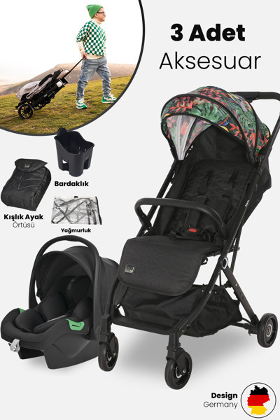 Lorelli Myla Ayrılıp Birleşebilen Kabin Set İkiz Bebek Arabası - Tropical Flowers