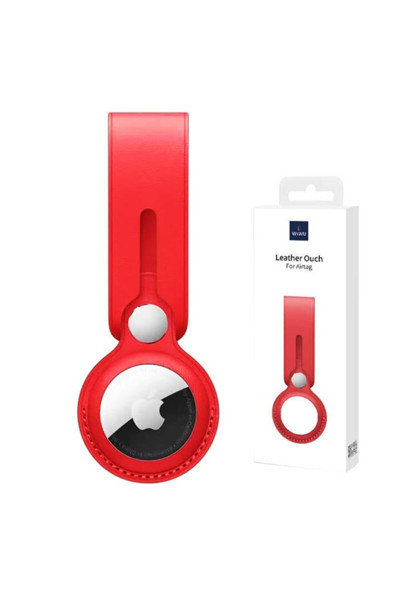 Wiwu Apple Airtag Kılıf Deri Askı Anahtarlık Kılıf Leather Ouch