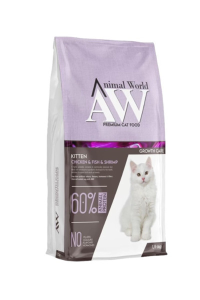 Animal World Kitten Tavuk Balık Yavru Kedi Maması 1.5 Kg