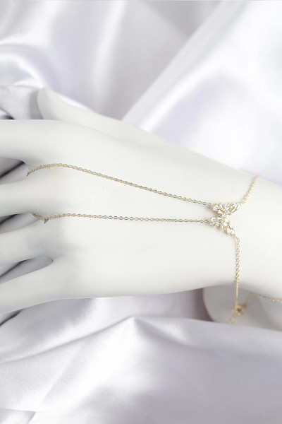 Pirinç Zirkon Taşlı Kelebek Model Gold Renk Şahmeran