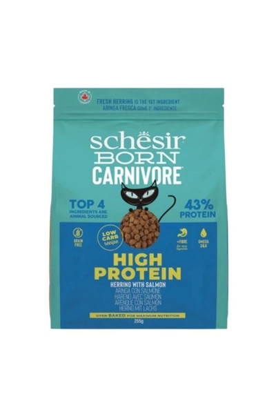 Storemax Schesir Born Carnivore Somonlu Ve Ringa Balıklı Yetişkin Kedi Maması 255 Gr