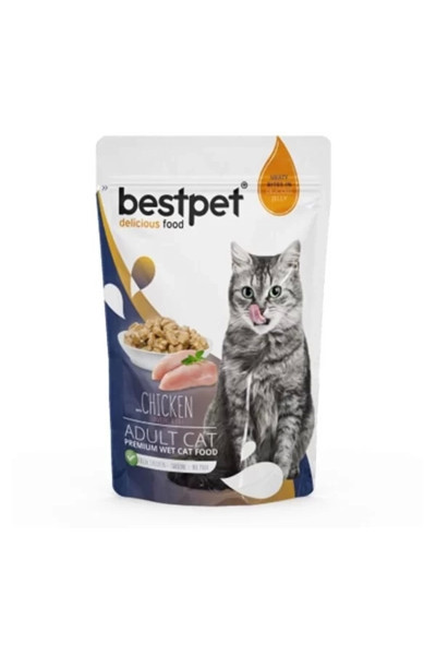 Butik Bestpet Adult Jelly Pouch Tavuklu Yaş Kedi Maması 85 Gr
