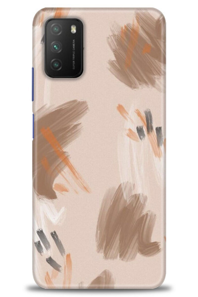 MRC İletişim Xiaomi Poco M3 Kılıf HD Baskılı Kılıf - Kahve Çizgiler