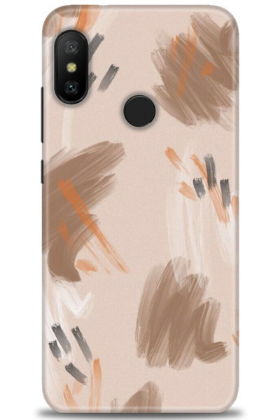 MRC İletişim Xiaomi Mi A2 Lite Kılıf HD Baskılı Kılıf - Kahve Çizgiler