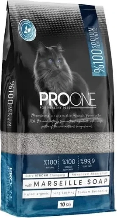 Pro One Hypoallergenic Marsilya Sabunu Kokulu İnce Taneli Sodyum Bentonit Kedi Kumu 10 Kg