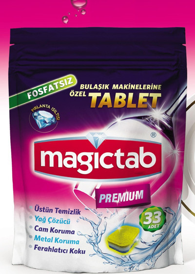 Magictab Premium Bulaşık Makinesi Tableti Deterjanı 33'lü 1 Paket Pırlanta Işıltısı