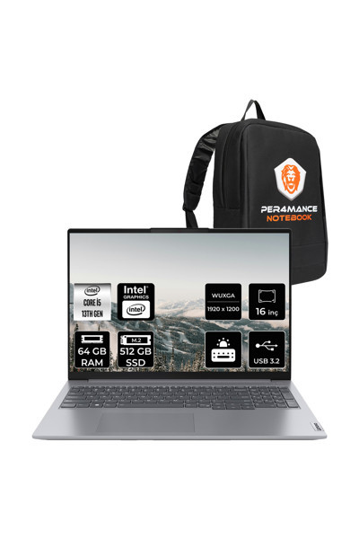 LENOVO ThinkBook 16 G6 i5 13420H 64GB 512GB SSD 16" WUXGA FDOS Dizüstü Bilgisayar & Laptop & PER4 ÇANTA