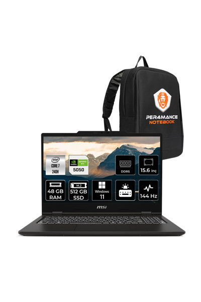 MSI VENTUREPRO 15 Intel Core 7-240H 48GB 512GB SSD RTX5050/8GB 15.6'' FHD 144Hz W11H Laptop A2RWEG