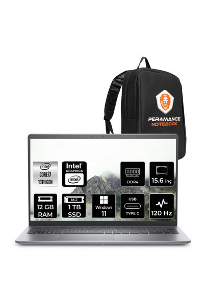 Dell Vostro 3530 i7 1355U 12GB 1TB SSD 15.6" FHD 120 Hz W11P Taşınabilir Bilgisayar & PER4 Çanta