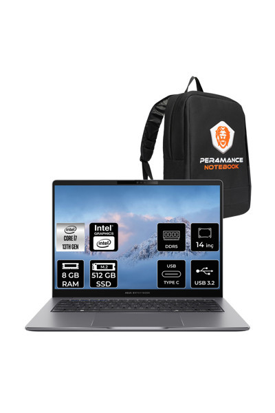 ASUS Expertbook P3 i7 13620H 8GB DDR5 512GB SSD 14" WUXGA FDOS P3405CVA Dizüstü Bilgisayar & Laptop & ÇANTA