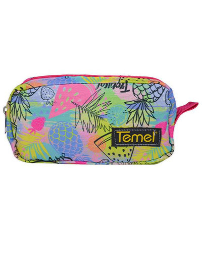 Temel Tropical Desenli Tek Gözlü Kalem Çantası