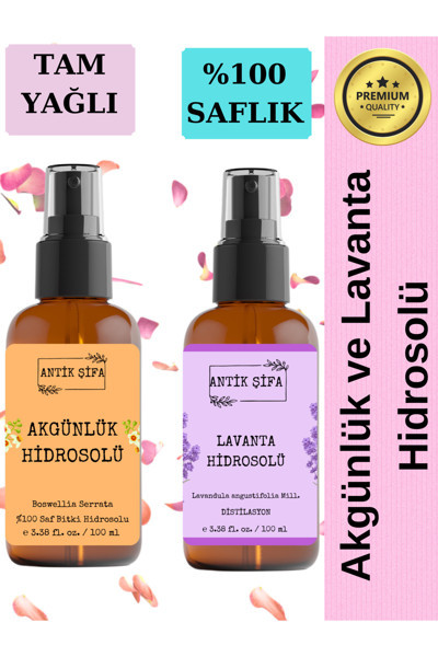 Antik Şifa Akgünlük Suyu Ve Lavanta Suyu (100Ml+100Ml) - Doğal Ak Günlük, Sığla Ve Lavanta Hidrosolü