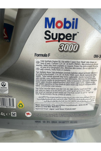 Mobil 5W-30 Motor Yağı Super 3000 X1 Formula Fe
