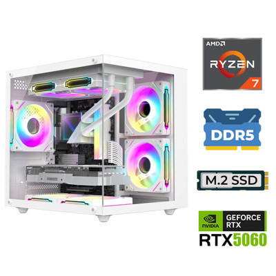 Xaser Elite X100 Ryzen 7 7800X3D 32GB DDR5 Ram 1TB M.2 NVMe SSD 8GB RTX5060 Sıvı Soğutmalı Masaüstü Oyuncu Bilgisayarı