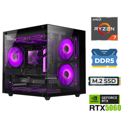 Xaser Elite X120 Ryzen 7 7800X3D 32GB DDR5 Ram 1TB M.2 NVMe SSD 8GB RTX5060 Sıvı Soğutmalı Masaüstü Oyuncu Bilgisayarı