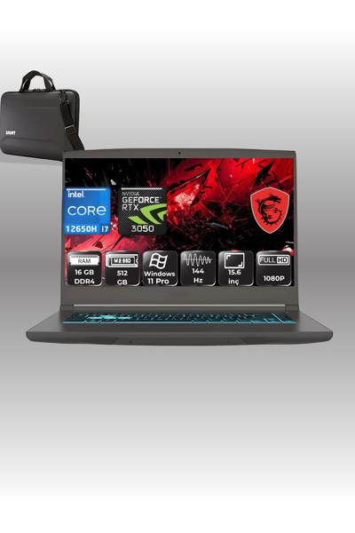 Msı Thın 15 B12Uc-1479Xtr Intel Core İ7 12650H 16Gb 512Gb Ssd Rtx3050 Windows11 Pro 15.6" Fhd 144Hz