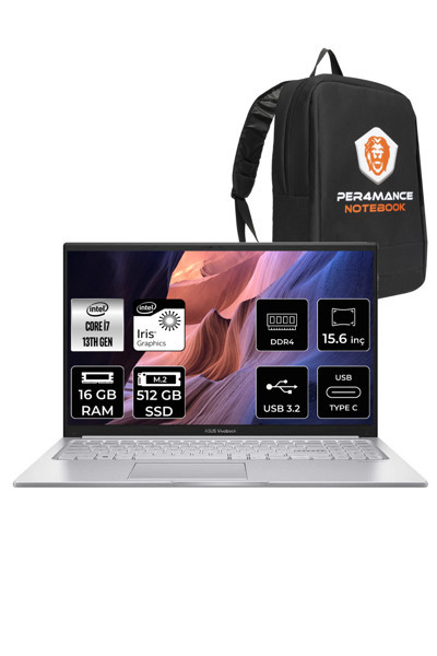 Asus Vivobook 15 X1504Va İ7 1355U 16Gb Ram 512Gb Ssd 15.6' Fhd Fdos Nj412 & Per4 Çanta