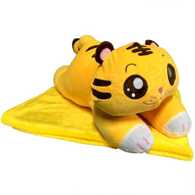 Omz Peluş Battaniyeli Yatan Kedi 55cm. Kız Erkek Çocuk Oyuncak Eğitici Oyuncaklar