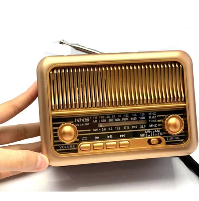 Fnirsi Nostalji Radio, Bluetooth Hoparlör, Şarz Edilebilir El Radyosu