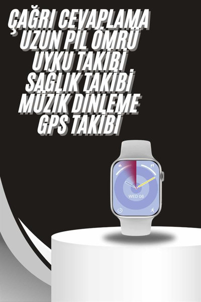 Kanonik Education Akıllı Saat Gümüş Kasa Bluetooth Kulaklık Hediyeli Çok Fonksiyonlu İkili Set