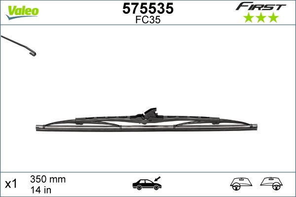 Valeo Silecek Süpürgesi Unıversal Grafitli Telli 350 Mm 14" VL575535