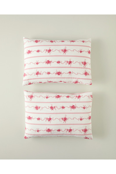 English Home Flower Line 2'Li Yastık Kılıfı Pembe