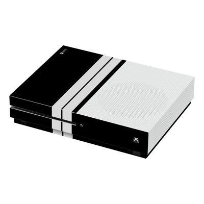 PapsCover Xbox One S Kaplama Siyah Çift Beyaz Şerit