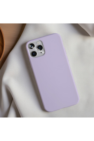 Q Aksesuar İphone 14 Uyumlu Içi Kadife Lansman Silikon Kılıf Yumuşak Doku Hissi Kapak