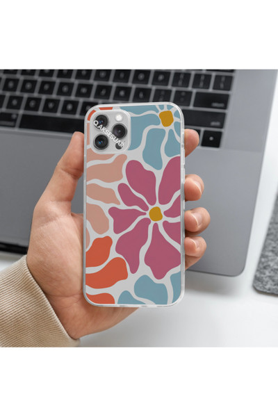 Q Aksesuar Xiaomi Redmi Note 11 Pro Plus 5G Uyumlu Çiçek Tasarımlı Premium Şeffaf Telefon Kılıfı