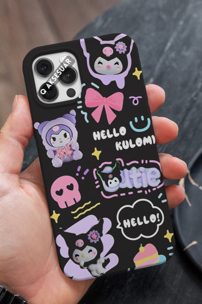 Q Aksesuar Xiaomi Redmi Note 8 Pro Uyumlu Hello Kuromi Tasarımlı Premium Telefon Kılıfı