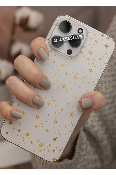 Q Aksesuar Xiaomi Redmi Note 11S Uyumlu Yıldızlar Tasarımlı Şeffaf Telefon Kılıfı Kapak Case