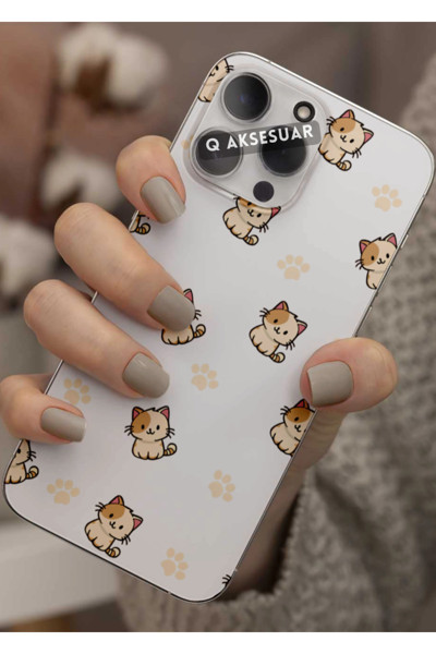 Q Aksesuar Xiaomi Redmi Note 9 5G Uyumlu Sevimli Kedi Tasarımlı Şeffaf Telefon Kılıfı Kapak Case