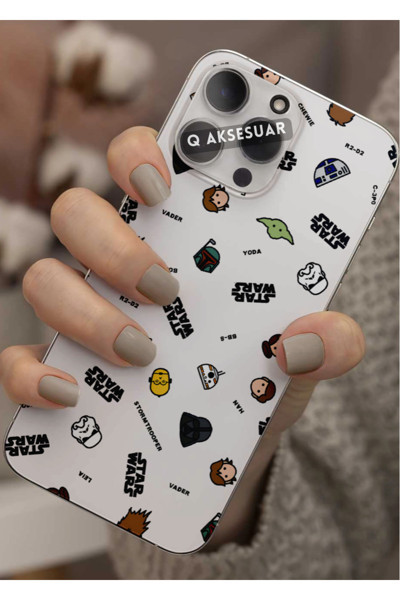Q Aksesuar Xiaomi Redmi Note 9 Uyumlu Star Tasarımlı Şeffaf Telefon Kılıfı Kapak Case