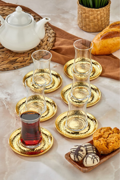 Cooker 6'Lı Metal Çay Tabağı