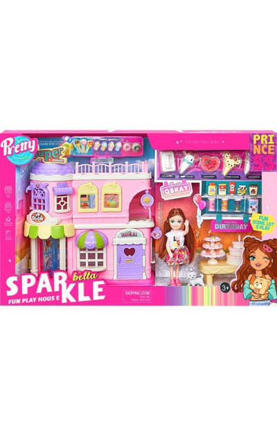 Mega Oyuncak Sparkle Bella Princess Eğlenceli2 Katlı Mağaza Seti