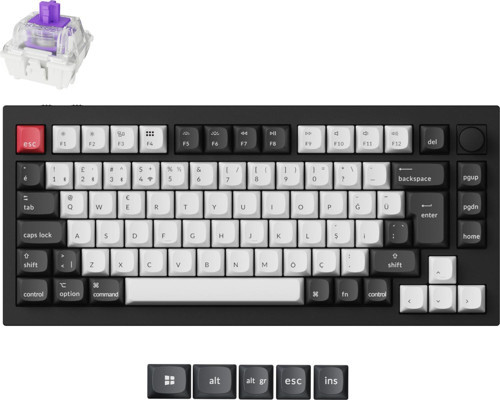Keychron Q1 Hall-Effect %75 Rgb Türkçe Nebula Switch Kablosuz Siyah Beyaz Mekanik Klavye