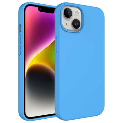 Khayra iPhone 14 Plus Uyumlu Sıvı Teknolojili Silinebilir Sert KHYR Kivi Kılıf-Mavi