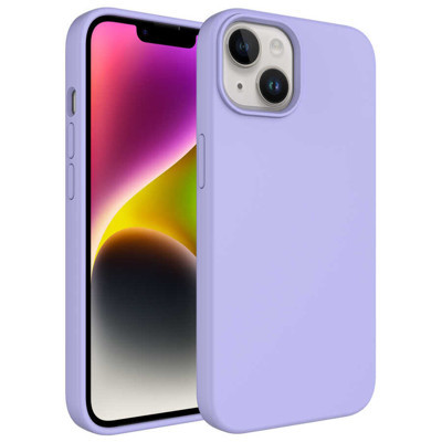 Khayra iPhone 14 Plus Uyumlu Sıvı Teknolojili Silinebilir Sert KHYR Kivi Kılıf-Lila