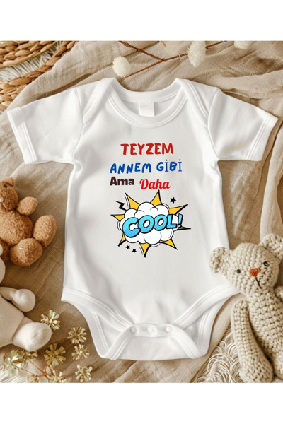 Lupi Teyze Yazılı Zıbın Hediye Yenidoğan Anne Baba Hala Yenge Amca Dayıya
