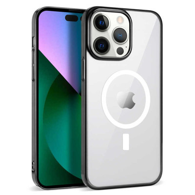 Khayra iPhone 13 Pro Max Uyumlu KHYR Wireless Şarj Özellikli Pixel Magsafe Kılıf-Siyah