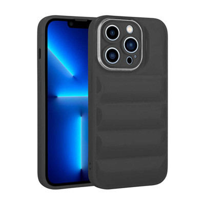 Khayra iPhone 12 Pro Uyumlu Kamera Korumalı Parlak AiHTTg'li KHYR Galya Kılıf-Siyah